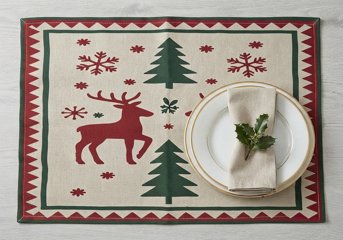 Nordic Christmas Reindeer Placemat