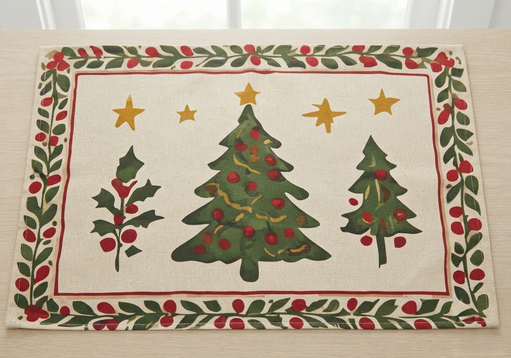 Holly Christmas Garden Placemat