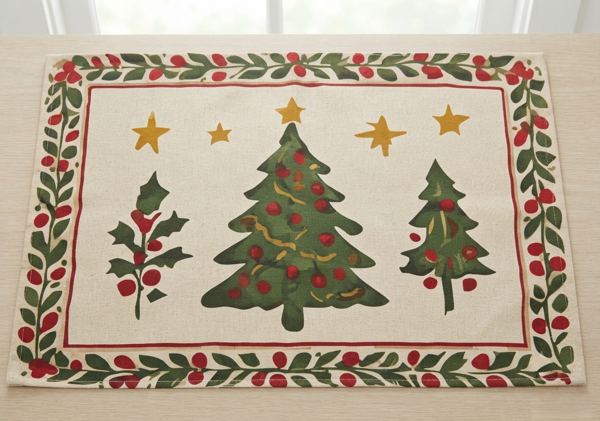 Holly Christmas Garden Placemat