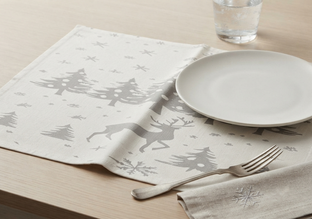 Winter Forest Reindeer Placemat