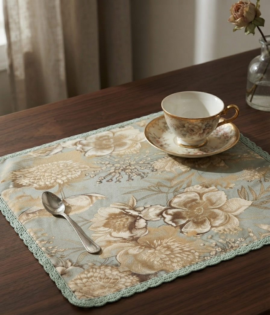 Vintage Bloom Floral Placemat Set of 6 – Sage & Sand