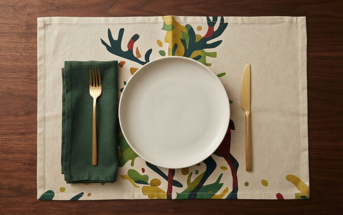 Festive Reindeer Botanical Placemat