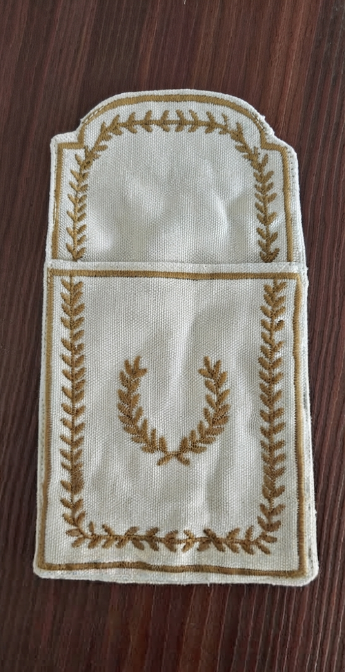 Beige Embroidered Cutlery Pocket Set of 6