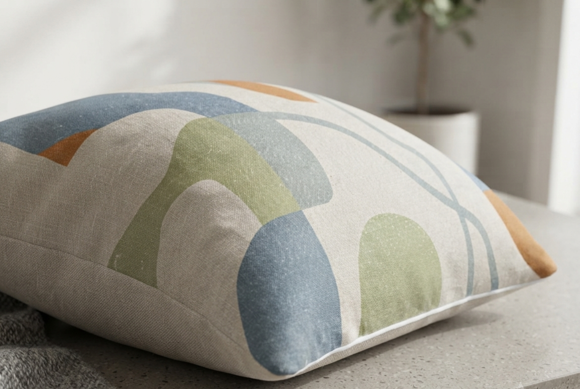 Abstract Nordic Shapes Cushion Cover