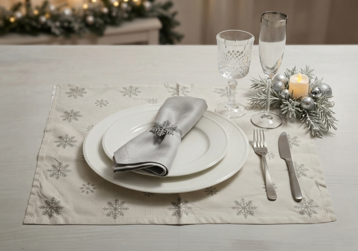 Winter Snowflake Elegance Placemat