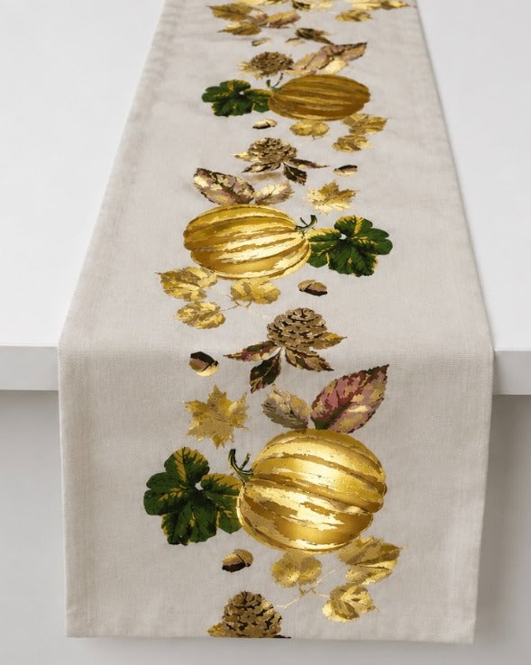 Golden Harvest Pumpkin Table Runner