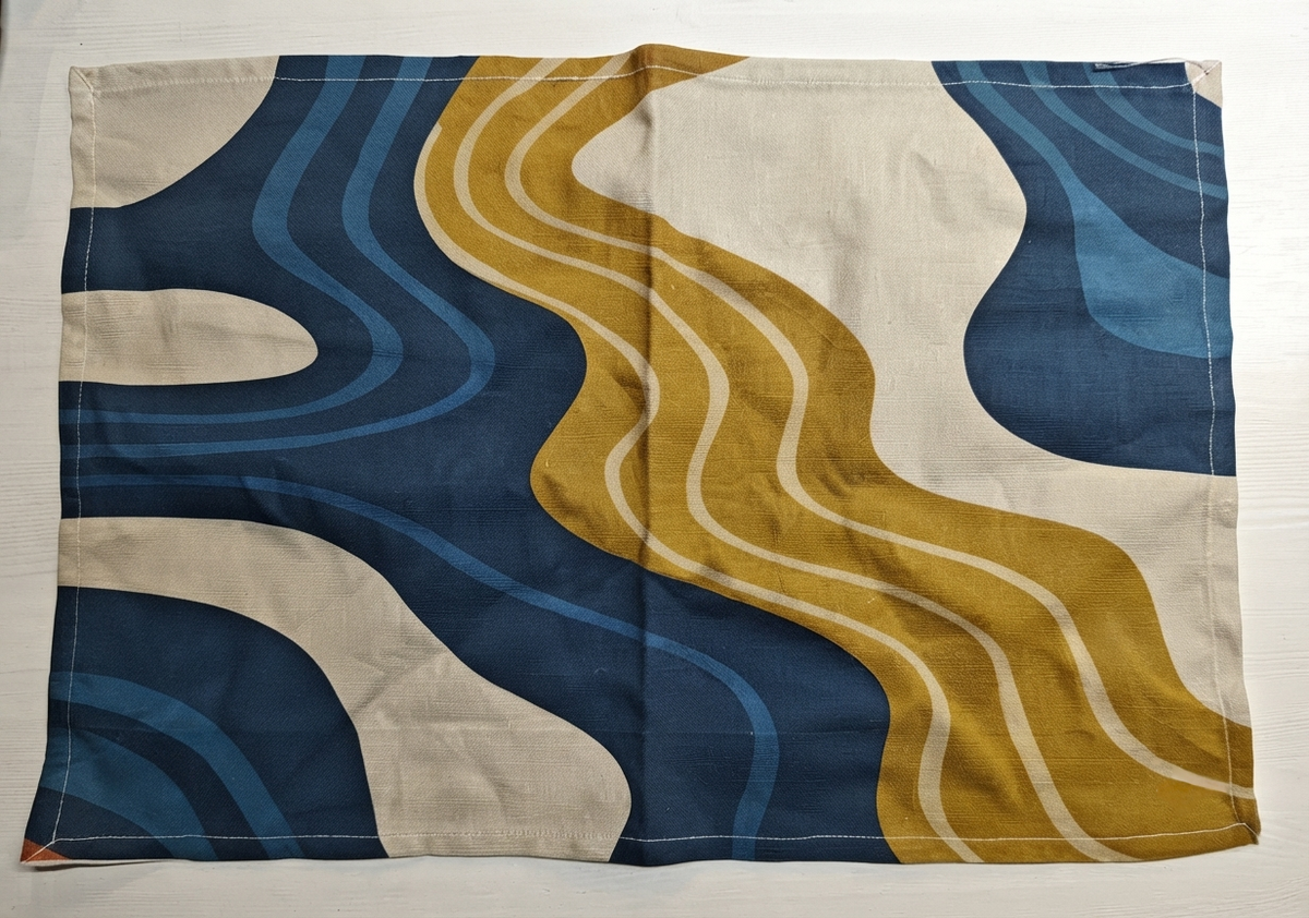 Indigo Mustard Waves Placemat