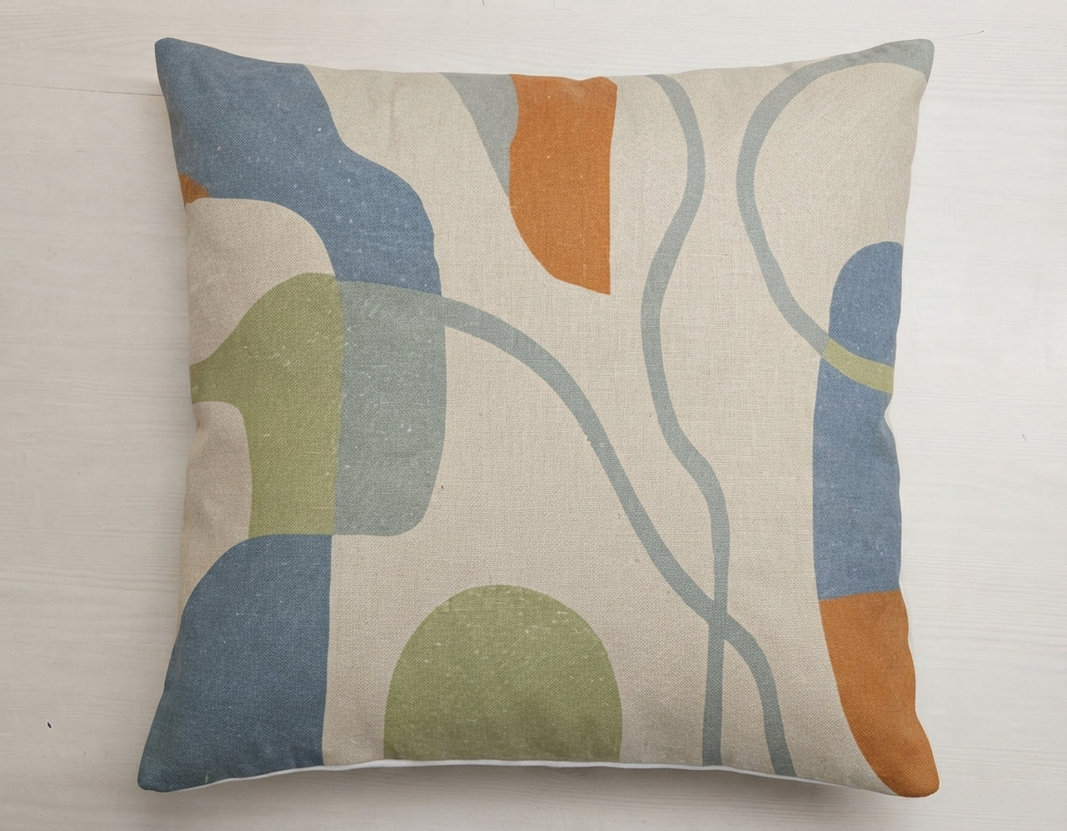 Abstract Nordic Shapes Cushion Cover